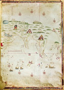 Mapa das Molucas, 1522 (manuscrito em pergaminho)